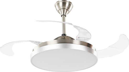 Beliani Ibar Ceiling Fan 50cm with Light Fixture Silver