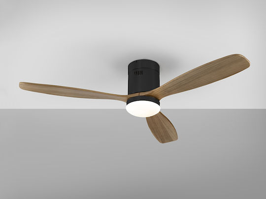 Siroco Ανεμιστήρας Οροφής 132cm με Φως Καφέ / Μαύρος