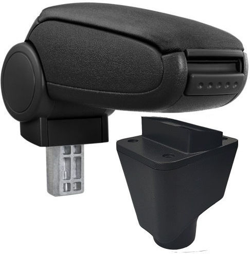 Car Armrest Compatible Dacia Sandero 2012-2016 Black Textile Material