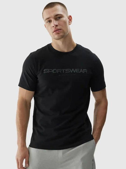 4F T-shirt Bărbătesc cu Mânecă Scurtă Negru