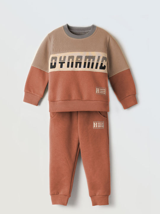 Hashtag Kids Sweatpants Set Terracotta 2pcs