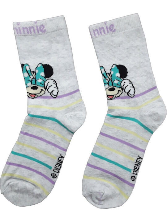 Disney Παιδικές Κάλτσες Minnie Mint Grey Melange