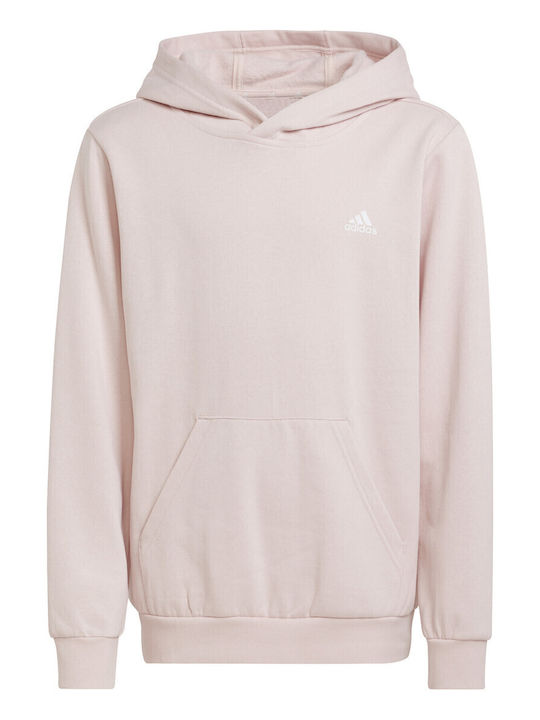 Fleece Παιδικό Φούτερ με Κουκούλα και Τσέπες Ροζ Essentials