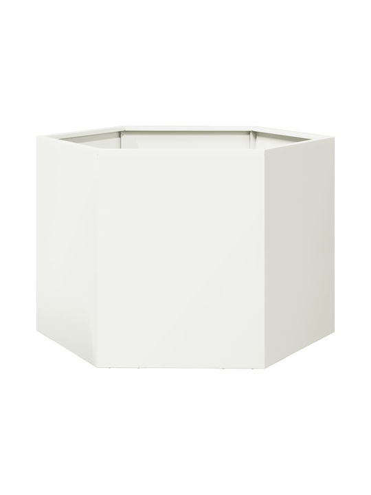 vidaXL Planter Box Metallic White 69x60x45cm.