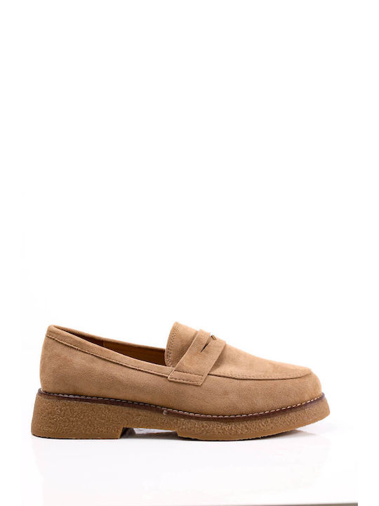 Ligglo Γυναικεία Loafers σε Μπεζ Χρώμα