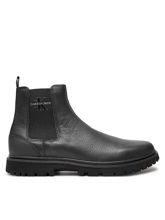 Calvin Klein Leather Black Chelsea Boots