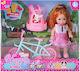 ToyMarkt Puppenset Fahrrad & Haustier 11cm.