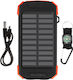 Akashi ALTPB10WIRLSOLAR Ηλιακό Power Bank 10000mAh με 2 Θύρες USB-A και Θύρα USB-C Μαύρο
