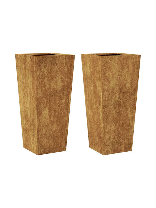vidaXL Garten Set 2 Blumenkästen Metall Brown