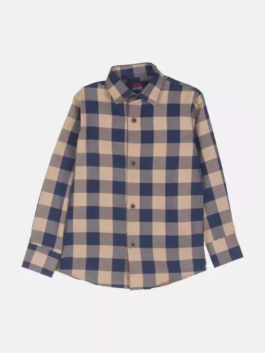 Joyce Kids Checked Shirt Beige