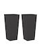 vidaXL Set 2 Jardiniere Metalice Negru