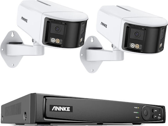 6mp Poe Security Camera System 8mp Nvr 180? Dual Lens Night Vision 2pcs 51dw Nvr 1t