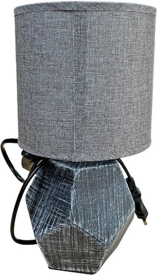 TnS Ceramic Table Lamp for Socket E14 with Gray Shade and Base