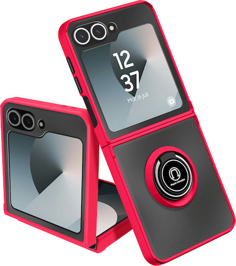 Ring Back Cover Μεταλλικό Κόκκινο (Galaxy Z Flip6 / Z Flip7 FE)