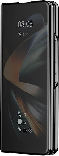 Калъф Clear View за Samsung Galaxy Z Fold 4, огледален капак, стойка за видео, черен
