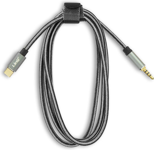LinQ Braided USB 2.0 Cable USB-C male - 3.5mm Γκρι 1.5m TPC3518