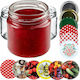 Kadax 50x Gläser 200ml Glas Einmachgläser Marmelade Honig + Deckel Fi66