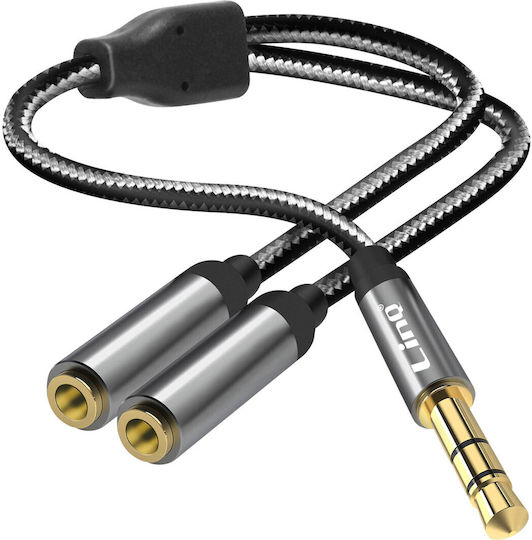 LinQ Конвертор 3.5mm Мъжки В 3.5mm 2x Женски Сив 1 Брой M2F2