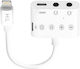 Microlink Конвертор Lightning мъжки към 3.5mm / USB-C женски Бял 1 брой ADA-HL108