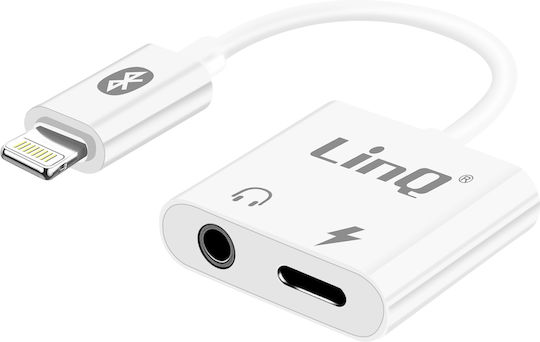 LinQ Конвертор Lightning Мъжки в 3.5mm / Lightning Женски Бял 1 Брой IP7933
