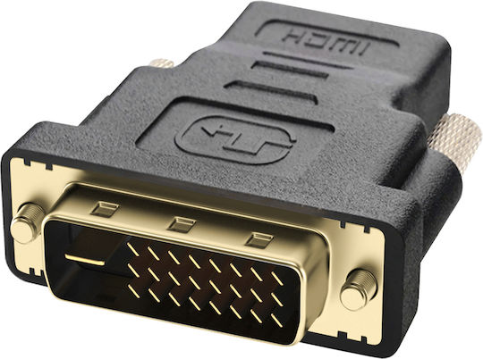 HDMI Buchse auf DVI Stecker Bidirektionaler Video Konverter Schwarz Vergoldet