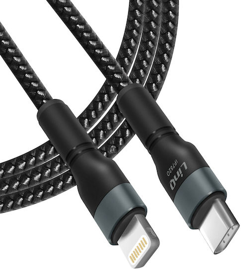 LinQ Braided USB-C to Lightning Cable 27W Μαύρο 2m (IP7820)