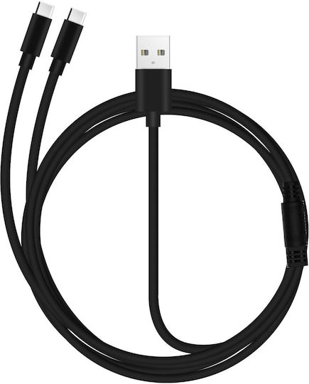 Avizar Regulär USB zu Typ-C Kabel 2A Schwarz 3m (DATA-PS5-2USBC)