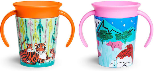Munchkin Toddler Cups Miracle 360° Wildlove Sippy Cup Plastic Tiger-Rhin 2 Pieces 177ml For 6m+