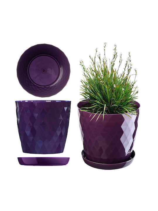 Kadax Plastic Flower Pot Saucer 16cm Purple