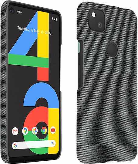 Hülle Google Pixel 4a Hartes Rigid Gewebe Finish Anti-Tracking Waschbar Grau