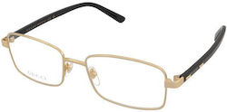 Gucci Damen Metallisches Brillengestell Gold GG...