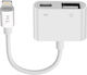 Avizar Μετατροπέας Lightning male σε Lightning / USB-A female Λευκό 1τμχ HL109