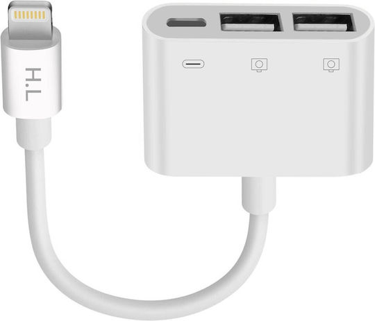 Avizar Конвертор Lightning Мъжки в Lightning / USB-A Женски Бял 1 Брой HL110