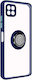 Case Samsung Galaxy A22 5g Bi-material Metal Ring Support Dark Blue