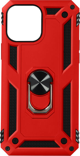 Case Iphone 13 Pro Max Anti-shock Bi-material Ring Video Holder Red
