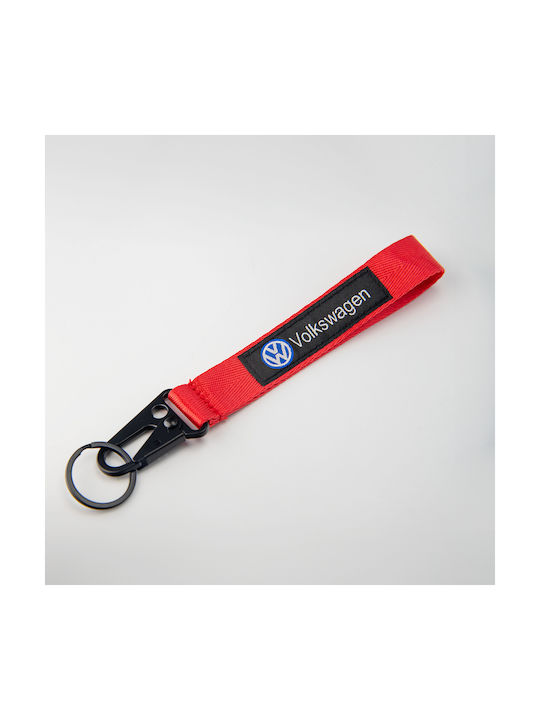 Volkswagen Red-Black Fabric Keychain