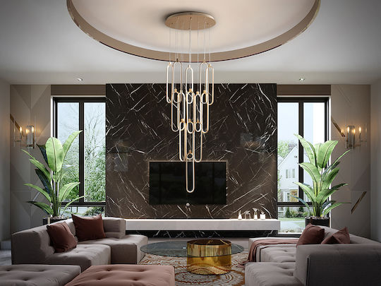 Colette Verstellbar Hängelampe Rose Gold 60x49cm.