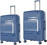 Cardinal Travel Suitcases Hard Dark Blue Maximum Height 70cm with 4 Wheels Set of 2pcs