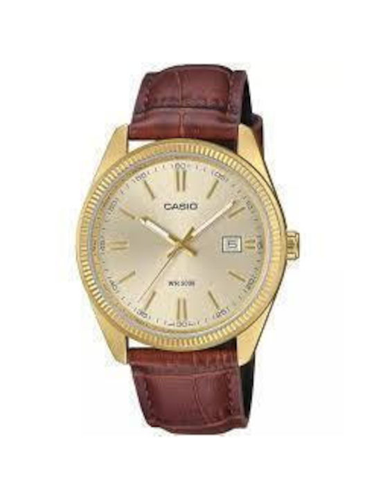 Casio Watch Battery with Brown Leather Strap