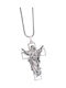Jesus Cross Necklace In Silver Tone Carved Details Chain