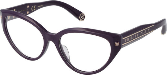 Philipp Plein Women's Acetate Cat Eye Purple Prescription Eyeglass Frame VPP052M 09NU