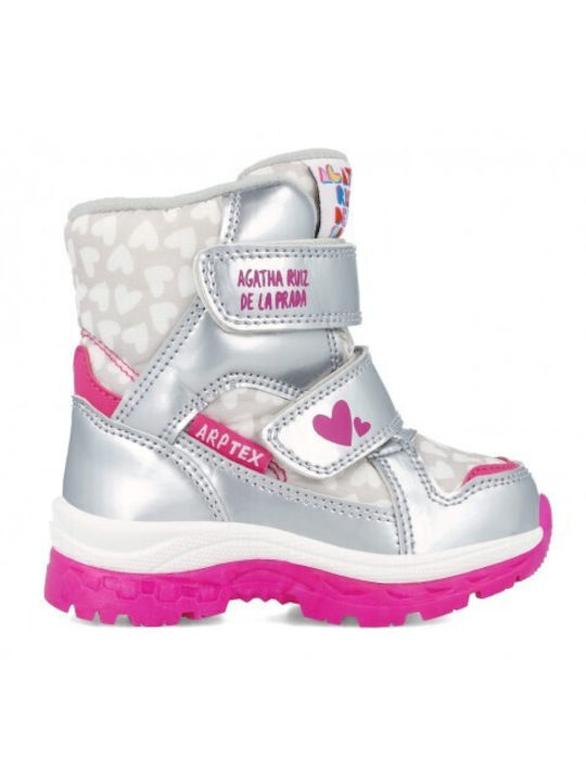 Agatha Ruiz De La Prada Kids PU Leather Boots Silver