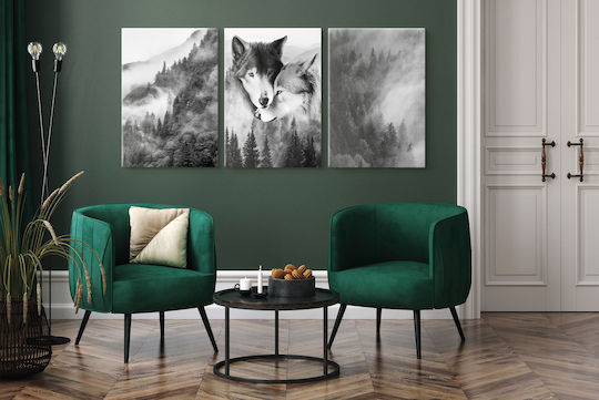 Naklejkomania Triplu Tablou pe Pânză 60x120cm