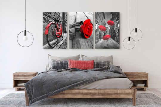 Naklejkomania Τρίπτυχος Πίνακας σε Καμβά 60x120cm