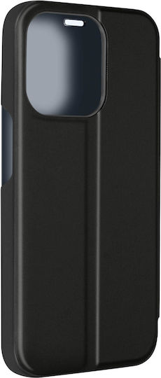 Clear View Case Iphone 15 Pro Max Mirror Flap Support Function Black