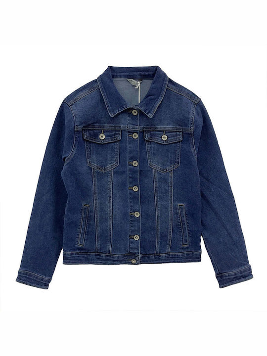 Ustyle Women's Short Jean Jacket for Spring or Autumn Blue