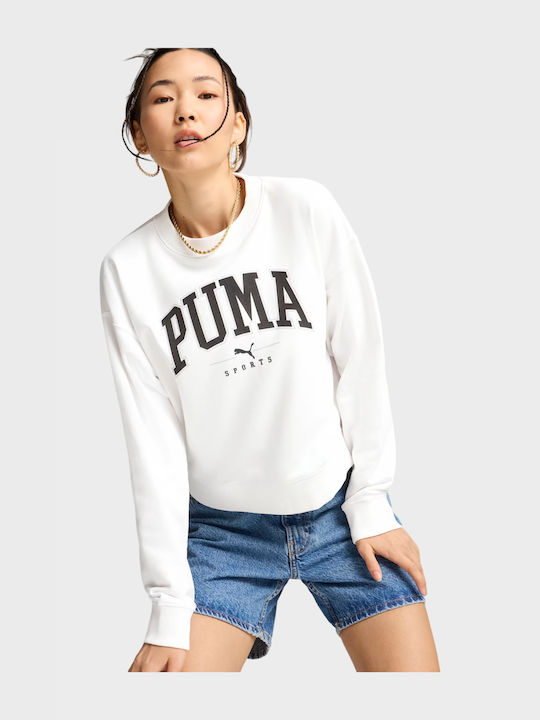PUMA Μακρύ Γυναικείο Φούτερ Λευκή