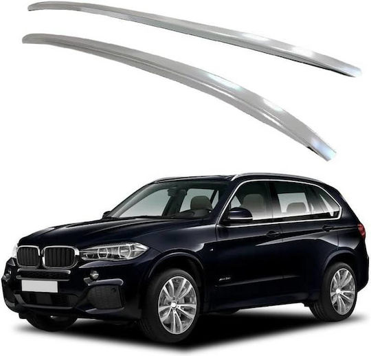 Carner Μπάρες Οροφής Αλουμινίου για BMW X5 2013-2018 για Αυτοκίνητα με Εργοστασιακές Μπάρες (Σετ χωρίς πόδια) Ασημί