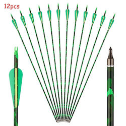 Carbon Arrows Mixed Carbon Material Spine 500 12pcs Green