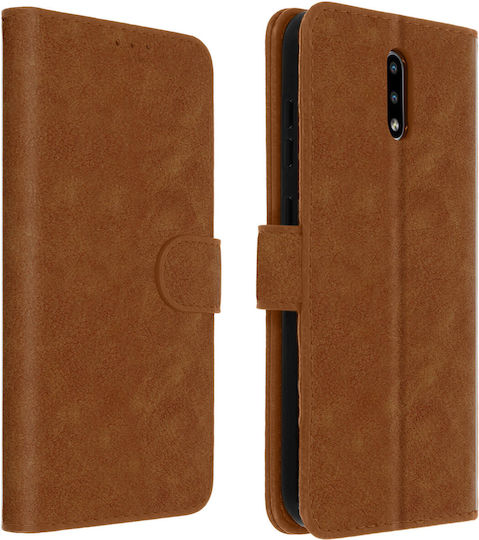 Husă portofel flip cu suport magnetic Nokia 2.3 – Maro